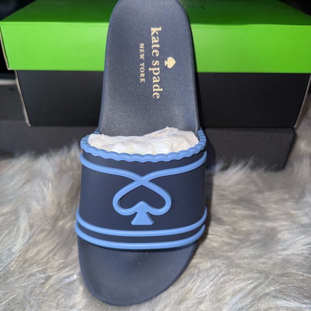 Kate Spade Blue Slide Sandals